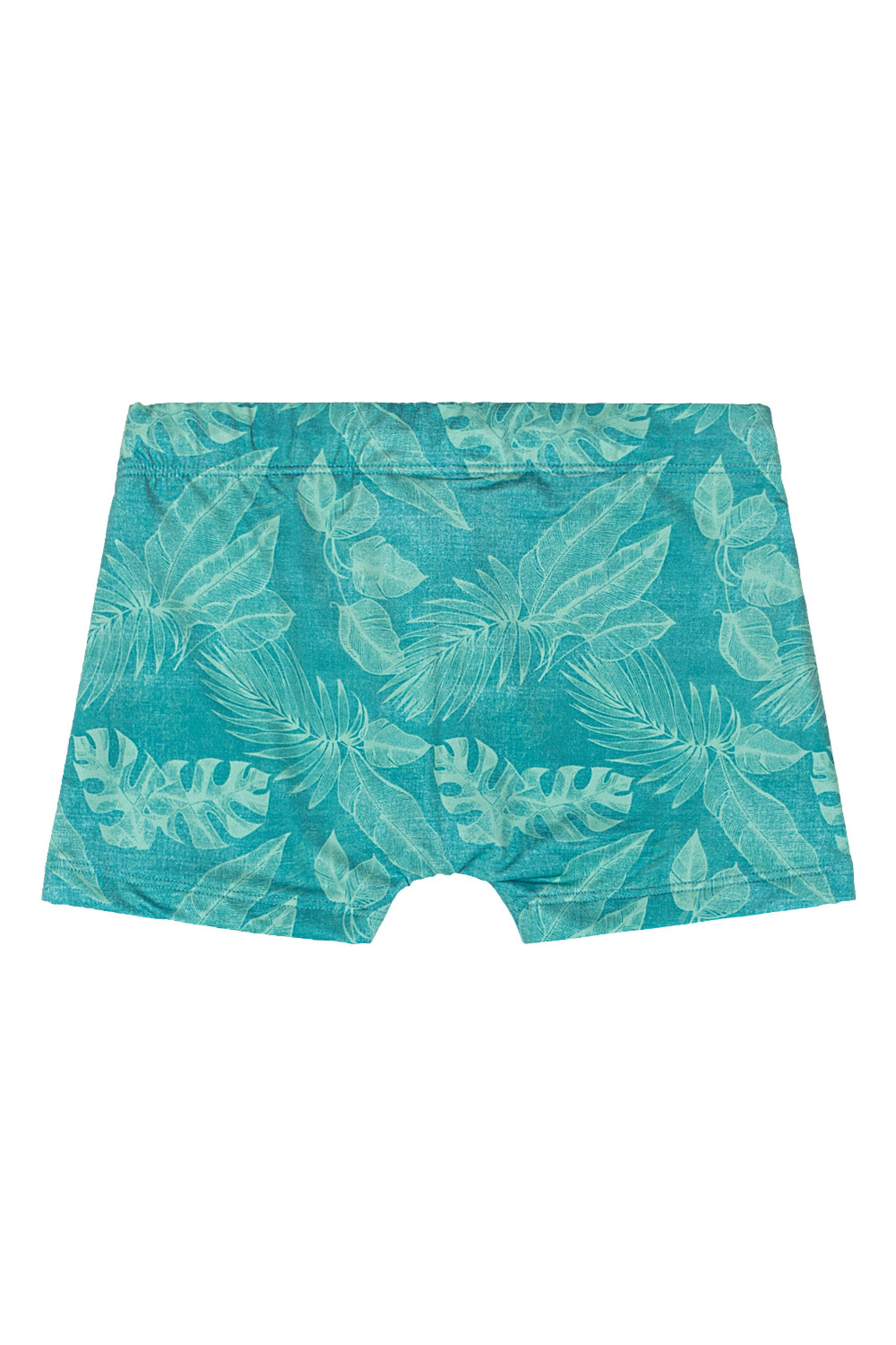 Conjunto Infantil Praia Camiseta UV e Sunga Boxer Estampada (Azul Marinho) Quimby - Imagem 54
